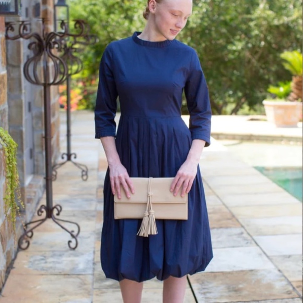 Serendipity Blooms Navy Bubble Hem Dress